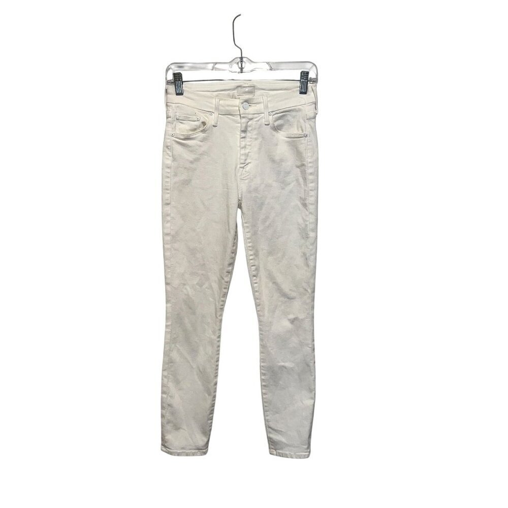 Mother The Looker Crop Jeans White Sz 35 Womens - Picture 2 of 13
